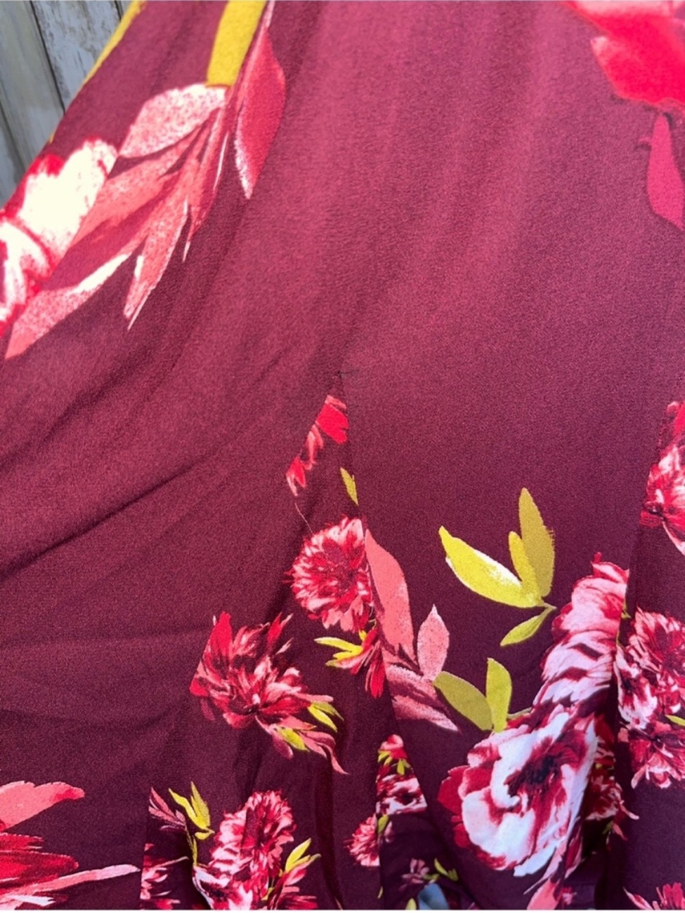 WHBM Dahlia Port Floral Godet Dress 3/4 Sleeve Tie Waist NWT Size 4 - Picture 5 of 7
